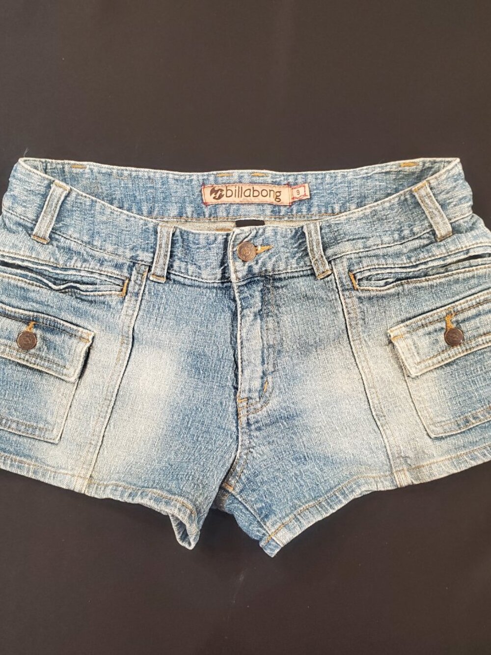 Billabong Light Blue Denim Cargo Pocket Cutoff Shorts